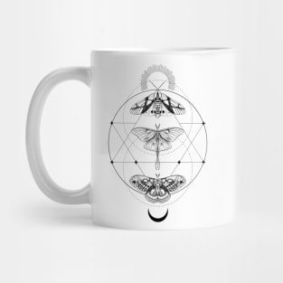 Three moths with moon Mug